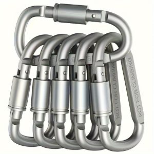 18pcs Tactical D Keychain Shape Hook Buckle Clip Climbing Army Carabiner Hanging Fit Outdoor Camping Survival