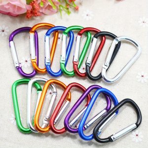 10pcs D-Shaped Colorful Keychain Buckles - Outdoor Rock Climbing, Mountaineering, Water Bottle Hanging, Live Spring Buckles - Mixed Colors