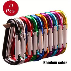 10pcs Heavy Duty Aluminum Carabiners - Durable Clip Buckles for Camping, Hiking & Climbing