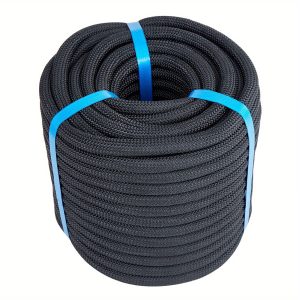 1/2 inch 100ft Nylon Rope, Polyester Double Braided Climbing Arborist Rope, Safety Rope for Tree Pulling, Nautical Rigging Rope Swing