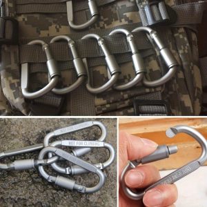 3pcs/6pcs High Quality Gunmetal Colored Mountaineering Buckle - D-shape Quick Release Buckle - Carabiner Travel Kit: Aluminum Survival Gear for Camping, Mountaineering & More!