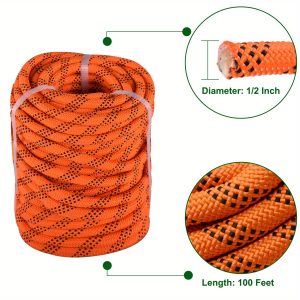 1/ 2 x 100 Feet Double Braid Polyester Rope, Arborist Rigging Rope Multipurpose Bull Rope Nylon Pulling Rope on Your Farm, Boat, Ranch, Construction Site