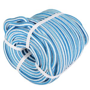 12 Inch 16 Braid Polyester Rope Pulling Ropes Arborist Rigging Rope 150 FT Blue White