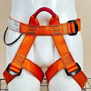 THOEDPRIX Adjustable Half Body Climbing Harness: Durable Nylon for Caving, Rock Climbing, Rappelling, and Tree Protection