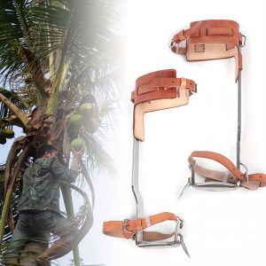 Stainless Steel Tree Climbing Spike/Spur Pair Set Safety Straps W/2x Ankle Strap