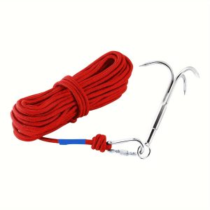 Stainless Steel Outdoor Grappling Hook With 65FT/60m Rope Anchor Hook For Your Outdoor Life, Hiking, Tree Limb Removal